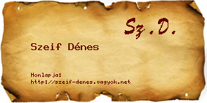 Szeif Dénes névjegykártya