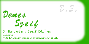 denes szeif business card